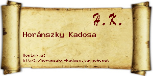Horánszky Kadosa névjegykártya